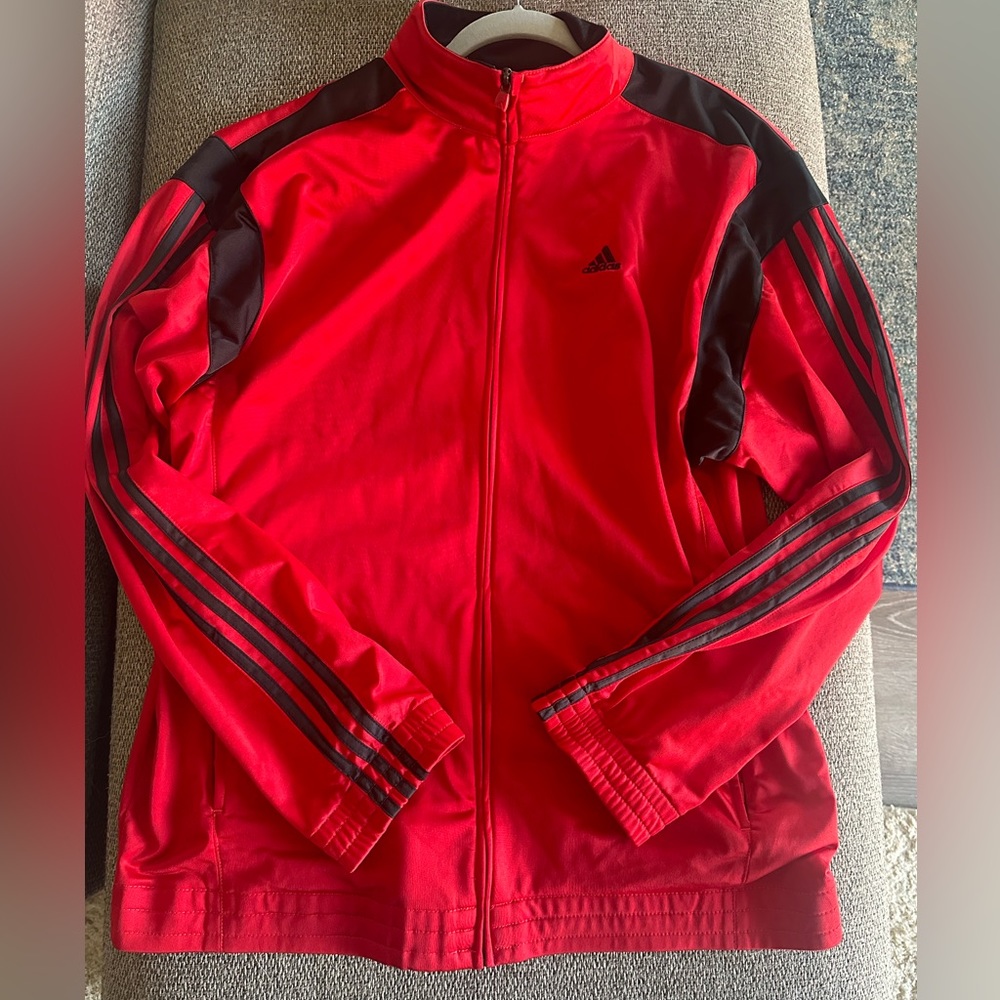 Red adidas track jacket